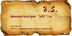 Wasserburger Sára névjegykártya