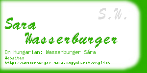 sara wasserburger business card